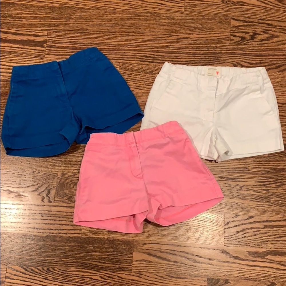 3 pairs girls size 10 crewcuts chino shorts